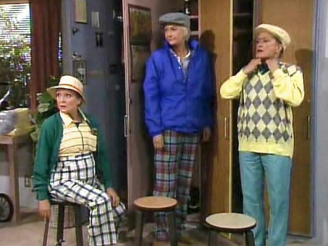 The girls wearing golf gear